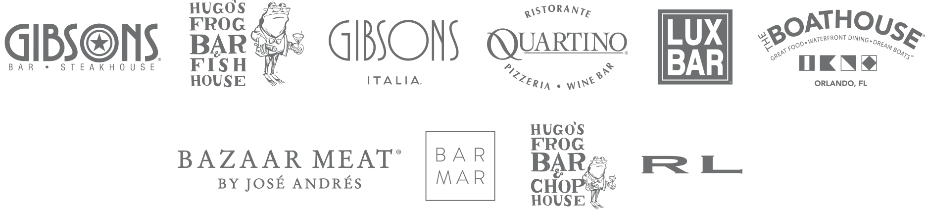 Trust Bar with Gibsons Restaurant Group Logos